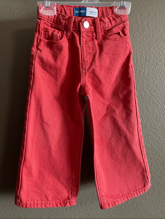 Old Navy Other - Old Navy Girls' Distressed Red Wide Leg Jeans - Kids Bottoms